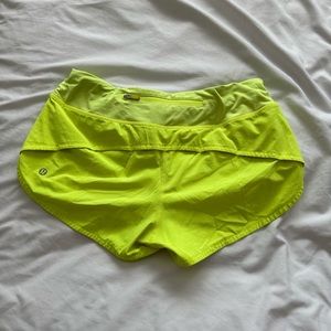 Lulu size 6 neon yellow speed up shorts